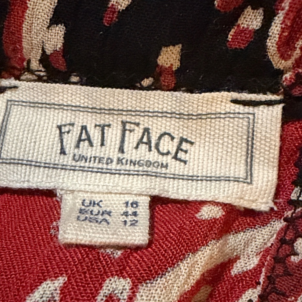 Fat Face Size 12 Red Floral Boho Belted Maxi Sleeveless Dress - Picture 12 of 12